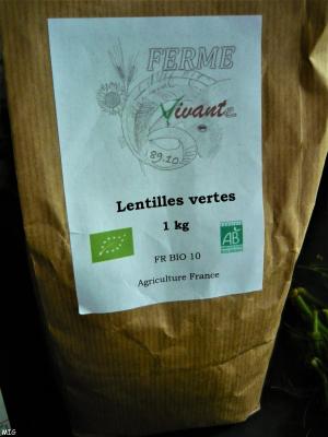 Lentilles vertes de La Ferme Vivante 89.10